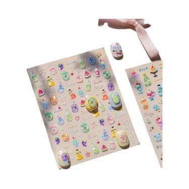 Imagem de Adesivos Decorativos Para Unhas Com Design De Patinha De Gato, Cereja 