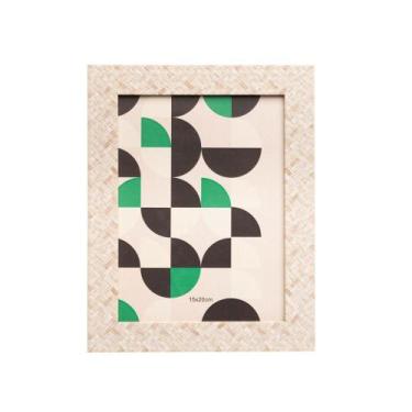 Imagem de Porta-Retrato Wolff Geometric de Poliestireno Cinza 15cm