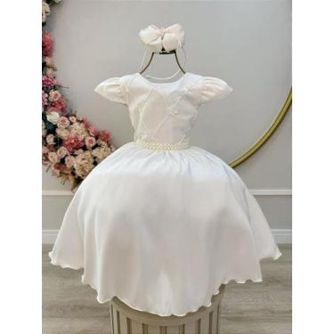 Imagem de Vestido Infantil Luxo Marfim para Festa de Aniversário Menina - no-bra