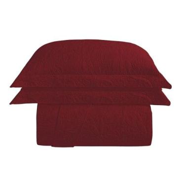 Imagem de Kit Cobre Leito Colcha Charlote Queen 3 Peças Dupla Face Liso Classic 