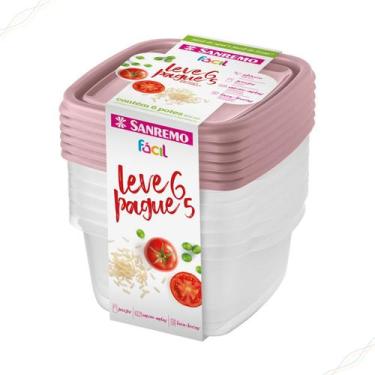 Imagem de Pote Plástico 800ml Hermético Marmita Organiza Freezer Microondas Sanr