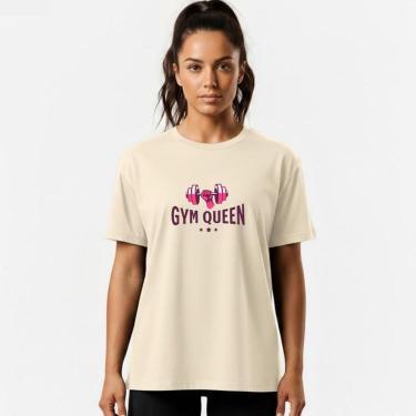 Imagem de Camiseta Feminina Algodão Premium GYM QUEEN Caminhada Academia-Feminino