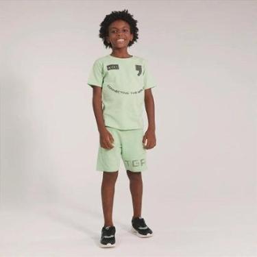 Imagem de Conjunto Curto Tigor T Tigre Camiseta Bermuda Fun C1 Verde-Masculino