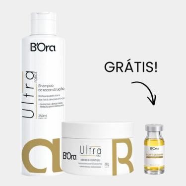 Imagem de Kit Ultra Force Shampoo e Máscara Reconstrução Capilar BOra Ampola Rec
