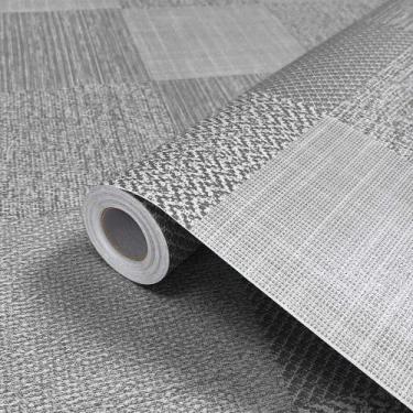 Imagem de Piso Adesivo Vinilico Cinza Tons Quadriculado 500x60cm Texturizado Lav