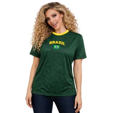 Imagem de Camiseta Brasil Feminina Premium com Relevo  Confortável, Estilosa e R