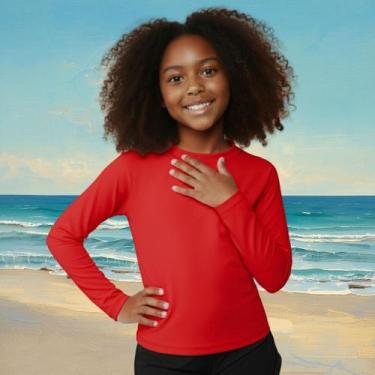 Imagem de Camisa Térmica Infantil Menina Manga Longa Proteção Solar Segunda Pele