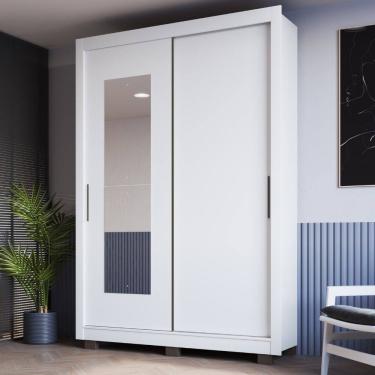 Imagem de Guarda Roupa Solteiro com Espelho 2 Portas de Correr e Pes Turquia Faimec