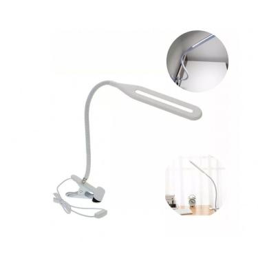 Imagem de Luminária de Mesa 20 LED Garra Presilha Flexível Articulada Iluminação USB Branco OEM