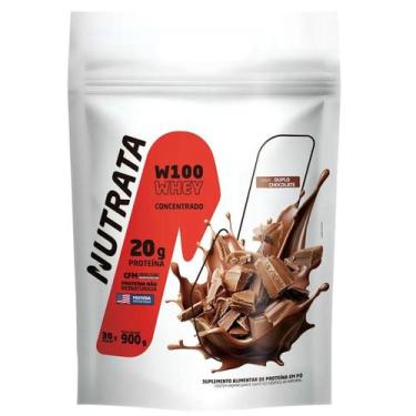 Imagem de Whey Protein W100 Concentrado Refil 900g Nutrata, Double Chocolate