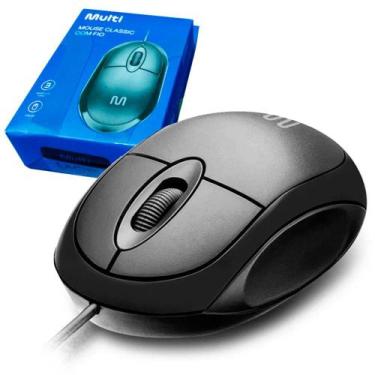 Imagem de Mouse com Fio Classic Box Óptico Full Black Usb 1200dpi 3 Botões Multi