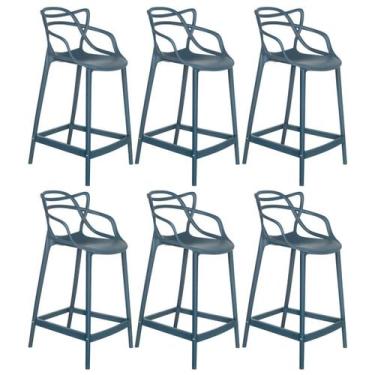 Imagem de Laraz, Kit 6 banquetas médias bancada cozinha Masters Allegra 66 cm