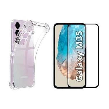 Imagem de Capa transparente para Galaxy M35 5G + película de vidro 3D + kit limp