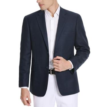 Imagem de GLUVISTAVES Blazer masculino de ajuste clássico, casaco esportivo elástico com 2 botões...