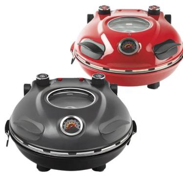 Imagem de Forno de Pizza Eletrico Labravia para casa Pedra Cerâmica, Grafite, 22