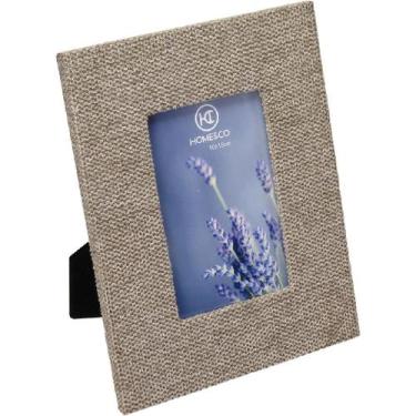 Imagem de PORTA RETRATOS 10X15 HOME&CO CHENILE 24x19cm BEGE PAINEL QUADRO PARA F