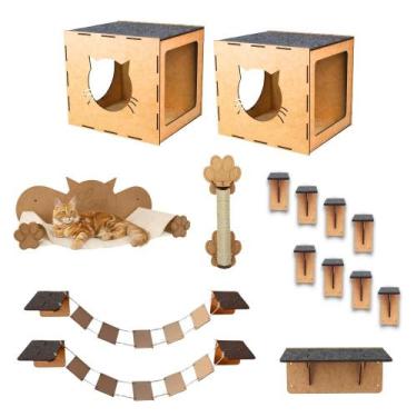 Imagem de Circuito Suspenso para Gato de Parede Kit com 15 Peças Playground Gato
