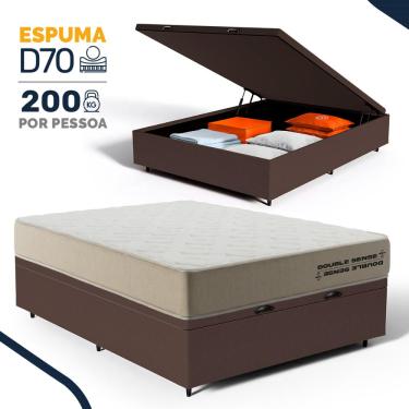 Imagem de Cama Box Baú com Colchão de Espuma D70 Double Face Ortopédico Double Sense Topazio Casa...