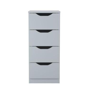 Imagem de Mesa De Cabeceira Para Quarto Escritório 4 Gavetas Branco - Multivisão