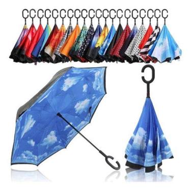 Imagem de Guarda Chuva Invertido Tecido Duplo Alça Mãos Livres Premium - DuarteS
