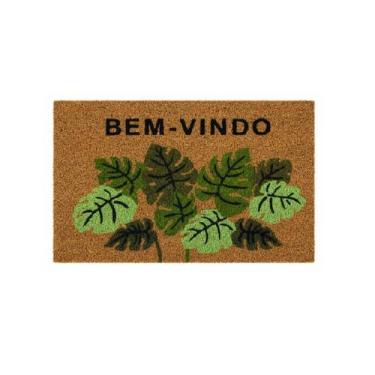 Imagem de Capacho Retangular Fibra De Coco Base PVC 75x45cm - Komeco Bem-Vindo F
