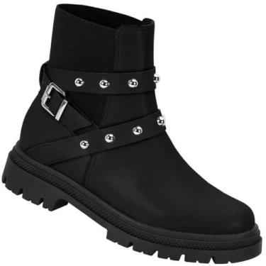 Imagem de Bota Feminina Salto Baixo Moleca 5342.102, 38, Preto