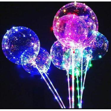 Imagem de Balão Bexiga De Led Bubble Transparente Com Vareta e Pilhas - Brbrinq