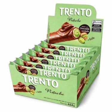 Imagem de Chocolate Wafer Trento Pistache Caixa Com 16 Und De 29g