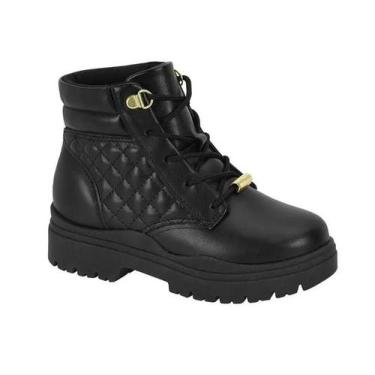 Imagem de Bota infantil feminino molekinha coturno, Preto, 29