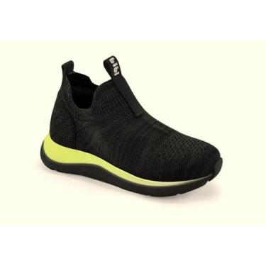 Imagem de Tênis Infantil Menino Bibi Faster 1166054, Preto, Amarelo neon, 35