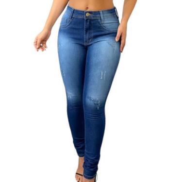 Imagem de Calça Jeans Feminina Skinny Cós Alto Levanta Bumbum C/ Lycra - Capitan