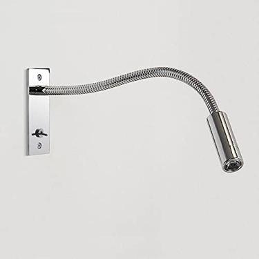 Imagem de Luz De Leitura De Cabeceira LED Flexível Para Montagem Na Parede Com Pescoço De Cisne, Arandela Embutida Com Fio Com Interruptor, Lâmpadas De Cabeceira Ajustáveis ​​luzes Noturnas Para Cama De Qua