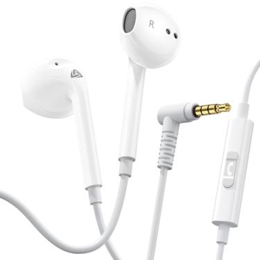 Imagem de Ludos Zenith Auriculares In Ear com cabo e microfone, 2 anos de garantia, auriculares com jack, capacetes de música com graves potentes, para iPhone, iPad, Samsung, Xiaomi, Huawei, Gaming - branco