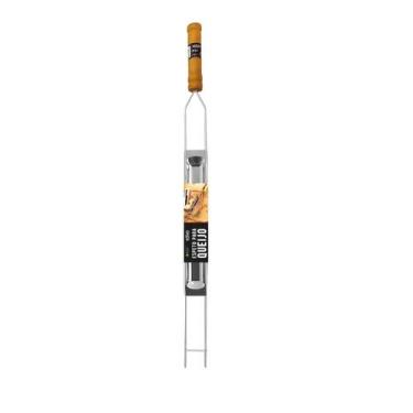 Imagem de Espeto Duplo Inox Grilazer Queijo Pao Alho Legumes 75cm Churrasco Cabo