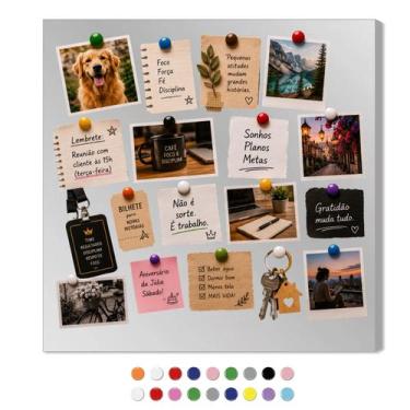 Imagem de Painel Magnético Decorativo Para Fotos, Recados, Notas E Souvenirs 80x