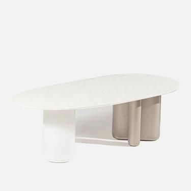 Imagem de Mesa de Jantar Abraccio 8 Lugares Orgânica MDF 200CM Amêndoa Itamóveis