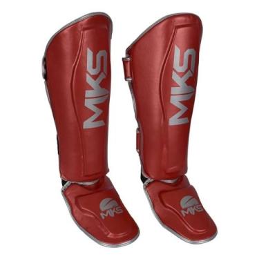 Imagem de Caneleira MKS Combat Energy Muay Thai e Kickboxing, Vermelho metálico,