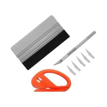 Imagem de Kit Profissional De Aplicação De Vinil: Espátula De Feltro, Cortador E