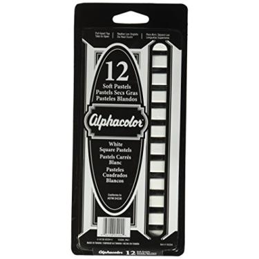 Imagem de Derwent Alphacolor Pastéis quadrados macios, brancos, 12 pastéis por conjunto (105204)