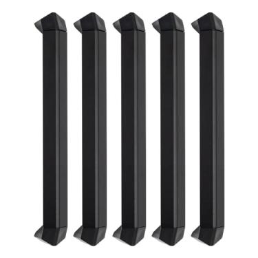 Imagem de 5 Uni Puxador Slim Gaveta Armario Movel Alumínio 128mm Trip (Preto Fosco)