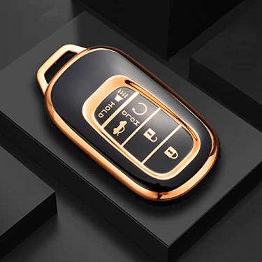 Imagem de SELIYA Capa para chave de carro de TPU para controle remoto, adequada para Honda Civic 2022 5 botões protetor suporte, 2 botões pretos