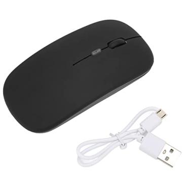 Imagem de Mouse sem fio, 2,4 G LED sem ruído com receptor USB, 3 níveis de DPI ajustáveis, carregamento USB, mouse silencioso, anti-impressão digital, mouse portátil para PC, laptop (preto)