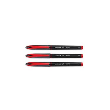 Imagem de Canetas esferográficas Uni-ball Air Rollerball, ponta fina (0,5 mm), preta, VAR, Vermelho, Pack of 3