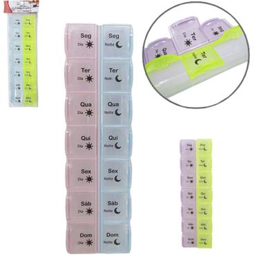 Imagem de Porta Comprimido Semanal Dia E Noite Retangular 14 Espaço