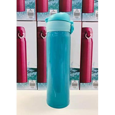Imagem de Garrafa Térmica Squeeze Camping Academia Inox 450ml A Vacuo (Azul)