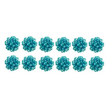 Imagem de The Gift Wrap Company Laços decorativos para presente de confetes, médio, verde-água, pacote com 12