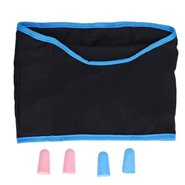 Imagem de tampões de ouvido de banda elástica,Máscara de dormir, máscara de dormir confortável de olhos vendados, blocos de luz para mulheres homens noite de sono viagem cochilo(blue)