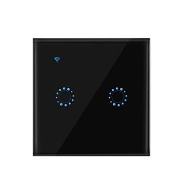 Imagem de WUYUZI Interruptores sem fio Interruptor de luz WiFi Compatível com Echo Assistente de controle de casa APP APP Interruptor de luz tocável Telefone para iOS 1 2 3 Gang