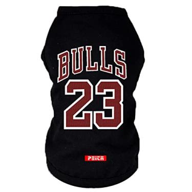 Imagem de Foern Camisa para cães, camiseta esportiva confortável e macia para animais de estimação em ambientes internos, colete elástico para cães pequenos, médios e grandes, preta, 2GG: 59 cm/23,2 pol