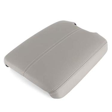 Imagem de Tampa do console central, capa de apoio de braço de couro artificial antiarranhões para carro (cinza)